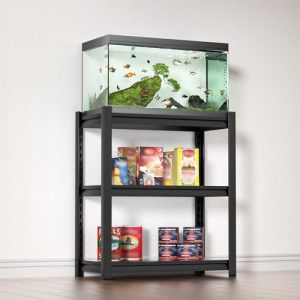 Akvarieborde |   Fishtank Stativ til 2 Gallon Akvarium, 3-Lags Akvarium Stativ, Reptil Tank Stativ, Fisk Stativ Terrarium Bord Reptil Stativ 70 cm x 35 cm x 80 cm (Sort)