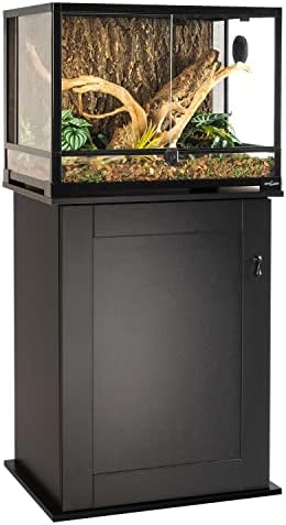 Akvarieborde |   Reptil Terrarium Stativ – Træ Terrarium Skab med Opbevaring og Justerbar Hylde, Reptil Tank Stativ til 24″Bx18″D Terrarium, Akvarium Stativ til Fisketank (Stativ Kun)