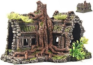 Akvariedekoration |   Akvarium Dekorationer Store Fisketank Ornament Reptil Hus Skjul Dekor Akvarium Skjul Med Betta Hule Tempel Ruiner Træhus Akvarium Landskabsdekoration