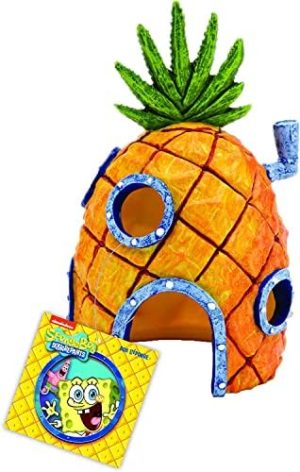 Akvariedekoration |   Sbr10Eo Spongebob Squarepants Officielt Licenseret Akvarie Ornament â Spongebob’s Ananas Hus â Medium