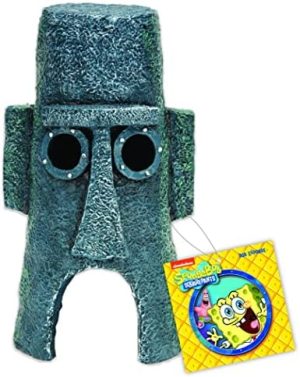 Akvariedekoration |   SpongeBob Firkant Squidwards Påskeø Hjem – Officielt Licenseret Akvarie Ornament – Medium (Sbr11)