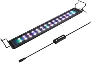 Akvarielamper |   16W Fuldspektrum Akvarie LED Lys med 10 Lysstyrkeniveauer, Hvid, Blå, Rød, Grøn LED, 6H, 8H, 12H Timer, RGB Lys til 16~24 Tommer Sødvandsfisketank, Vandplanter, Tropiske Prydfisk