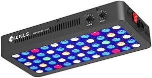 Akvarielamper |   Akvariumlys, Dæmpbart fuldspektret akvarielys med 3 dæmpningsindstillinger og 55 premium SMD-chips, 165W LED akvarieplante lys til saltvand, ferskvand og koralrev (15,7″ x 8,3″ x 2,4″)