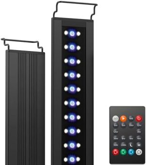 Akvarielamper |   C10 24/7 LED Akvarielampe til Planter, 18-24 Tommer, 15W, Fuldspektrum Fisketanklampe med Timer, Justerbar Lysstyrke