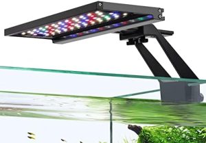 Akvarielamper |   Clip-On Fuldspektret Akvarie LED Lys, 14W Dag-Nat Dual Timer Solopgang-Dag-Solnedgang-Måne Fishtank Lys, Justerbar Timer Lysstyrke Med 9 Farver Til Planted Tank