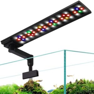 Akvarielamper |   Led Akvarielampe, Fuld Spektrum Fishtank Klempe Lys med Justerbar Timer & Lysstyrke, Til Rev Koraller, Vandplanter, Fisk Akvarium 20W (40-60Cm)