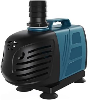 Akvariepumper og filtre |   Akvarium 1000 Gph nedsænkelig og inline vandpumpe 80W 10Ft høj løft AC 120 V stille returpumpe med 10 Ft. strømkabel til store fisketanke, damme, vandfald, springvand, sumpe og haver.