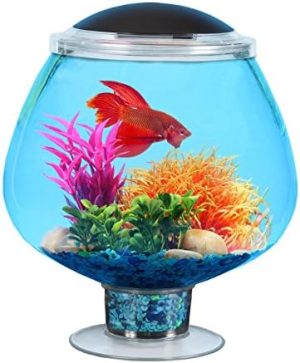 Akvarier og fiskeskåle |   1,7-gallon Bettatank med LED-belysning, 24 cm diameter x 28 cm højde