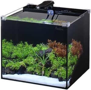 Akvarier og fiskeskåle |   5 Gallon Fisketank, Lav Jern Rimless Glas Akvarium Startkits Med Rygsæk Opdelt Filtration, Ingen Installation Krævet Betta Fisketank Med Niveaumåtte Til Begyndere Og Entusiaster