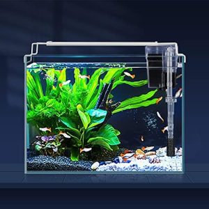 Akvarier og fiskeskåle |   Akvarium Startpakke (3 Gal), Rimless Glas Lavjern Fishtank, Ultra Klar Fishtank Med Filter Og Lys, Lille Beta Fishtank & Filter Med Overfladeskimmer & 3-Mode LED Lys