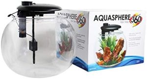 Akvarier og fiskeskåle |   Aquasphere 360 Stor Skålformet Akvarium Til Ferskvand Og Saltvand Opsætninger â Fuldstændig Integreret Filtreringssystem Og LED Lysdisplay – Holdbar Polycarbonat â 10 Gallon