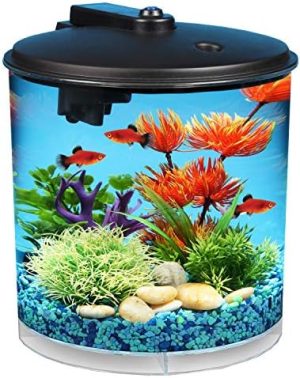 Akvarier og fiskeskåle |   Aquaview 2-gallon akvarium startpakke med 7 farver LED-lys og powerfilter, ideel til en række tropiske fisk.