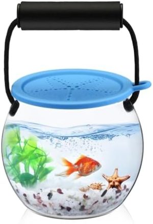 Akvarier og fiskeskåle |   Catch And Release Plast Strand Akvarium Sæt, Bærbart Klart Og Gennemsigtigt Fiskeskål Til Haveventyr, 0,8 Gallon Udendørs Tegneserie Søstjerne Akvarium Sæt Ideelt Til Strand, Pool Og Sø