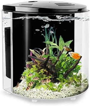 Akvarier og fiskeskåle |   Lille Fishtank 1,2 Gallon Akvarium Startpakke til Hjem, Kontor, Værelse, Dekorativt Skrivebord, Betta Fisk Tank med Filter og Lys til Rejer, Maneter, Guldfisk