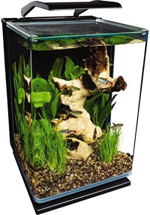 Akvarier og fiskeskåle |   Portræt Glas LED Akvarium Kit, 5 Gallon, Skjult Filtrering, Sort