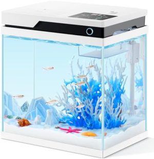 Akvarier og fiskeskåle |   Smart Akvarium, 15 Liter Lille Betta Fisk Akvarium Sæt Med Filterlys, Automatisk Fiskefoder, Lav-Jern Glas, Ideelt Startkit For Begyndere Og Entusiaster