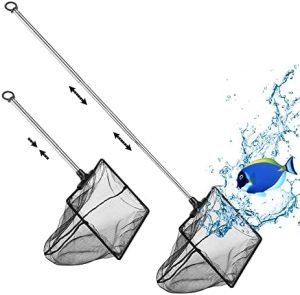 Akvarierensere |   Akvariefiskenet med forlængbart håndtag i rustfrit stål, fint masket fiskenet til akvarium, Betta fiskenet