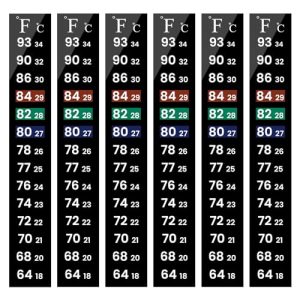 Akvarietermometre |   6 stk. Akvarietermometer Strips, Reptiltermometer, Fishtank Termometer Klistermærke, Terrarium Vandtemperatur Test