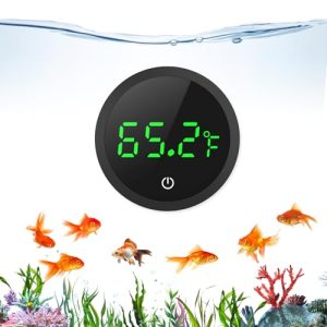 Akvarietermometre |   Digitalt Akvarietermometer, Klæbende Termometer Til Akvariefisk Tank, Â±1â Nøjagtighed Axolotl Tank Termometer Med Batteri, LED Touch Skærm, Til Skildpadde, Guldfisk, Vandlevende, â