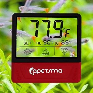 Akvarietermometre |   Fishtank Termometer, Touch Screen Digital Akvarietermometer Med LCD Skærm, Klæbende Temperatursensor Sikrer Optimal Temperatur I Terrariet, Til Dine Kæledyr Amfibier Og Reptilerâ¦