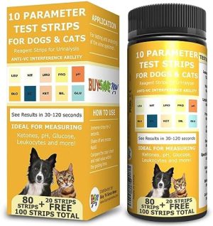 Akvarietest sæt |   Pet Test Strips til Hunde, Katte og Andre Kæledyr. Præcise Urinovervågnings- og Testkit, der Hjælper Dyrlæger med at Teste for Blod, Glukose, pH, Specifik Vægt, UTI, Leversundhed og Nyresundhed.