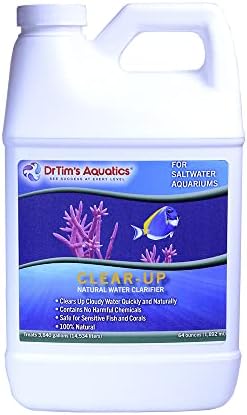 Akvarievandbehandlinger |   Dr. Tim’s Aquatics Saltvand Clear-Up Naturlig Vandklarifier â Til Fisketanke, Akvarier, Vandfiltrering, Sygdomsbehandling â Miljøvenlig Løsning til Klarere Vand â Fjerner Toksiner â 64 Oz.