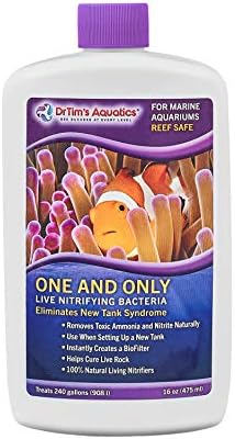 Akvarievandbehandlinger |   Drtim’S Aquatics Reef One & Only Nitrificerende Bakterier â Til Reef, Nano Og Søhesteakvarier, Nye Fishtanke, Akvarier, Sygdomsbehandling â H2 Pure Fishtank Rengøringsmiddel â Fjerner Toksiner â 16 Oz. (43)