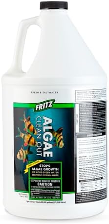 Akvarievandbehandlinger |   Fritz Aquatics 48128 Fritz Algae Clean Out Algecide til ferskvands- og saltvandsakvarier, 1 gallon