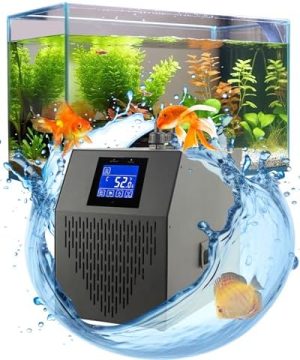 Akvarievarmere og -kølere |   Akvariekøler, 42 Gallon 16L, 1/1 Hp Active Aqua Køler til Axolotl, Hydroponisk System, Saltvand/Freshvand, Fishtank, Vandkøler med Pumpe, Dyser & Bøjler Ideel til Korallrev Rejer