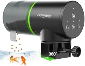 Automatiske fodermaskiner |   Automatisk Fiskefoder Til Akvarium: Auto Fiskefodermaskine Med Timer Til Lille Tank Betta Skildpadde – Batteri Ferie Selvfodring Til Flager